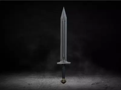 Medieval Kings Relic Greatsword High-poly 3D Model 3D model