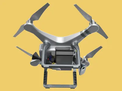 UCAV MILITARY DRONE QUADCOPTER MISSILE TORPEDO ANTI-TANK BOMBER 3D model