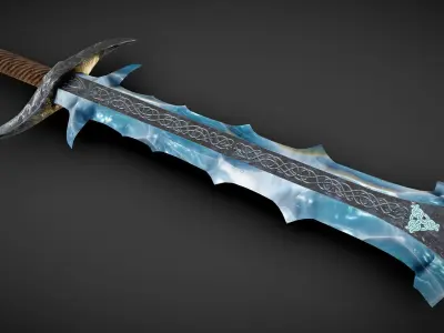 Jotun Ice Sword Low-poly 3D model