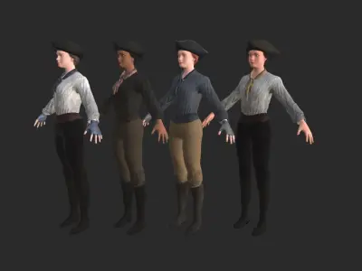 Low Poly Rigged Female Crewmate Low-poly 3D model