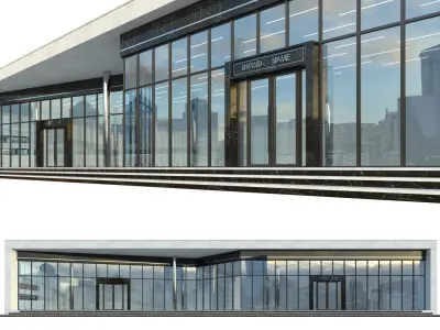 Modern Commercial Building No6 Low-poly 3D model