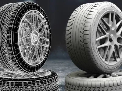 mercedes benz car tyre 3D model