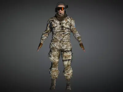 AAA Military Male Character 02 Low-poly 3D model