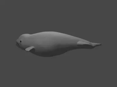 BELUGA WHALE  Low-poly 3D model