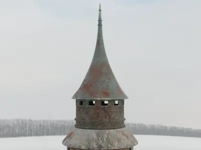 Castle tower 3D model Low-poly 3D model