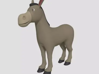 Cartoon Donkey Low-poly 3D model