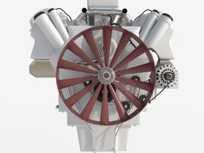 8 cylinder car engine 3D model