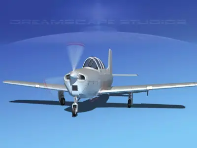 Beechcraft T-34 Mentor Bare Metal 3D model
