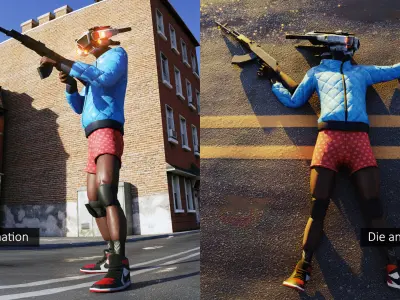 Game ready animated Robot model Murtaugh Free low-poly 3D model