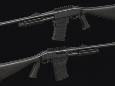 Remington 870 shotguns pack Low-poly 3D model