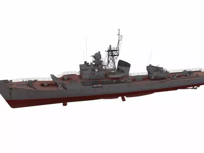 Riga-class frigate Low-poly 3D model
