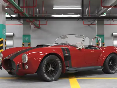 Racing Cobra Shelby 1965 Rigged 3D model
