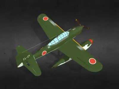  Aichi M6A Seiran Low-poly 3D model