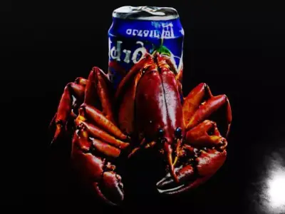 Soda Crab - Quirky Crustacean Figurine Low-poly 3D model