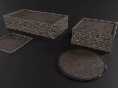 Planter Pack Low-poly 3D model