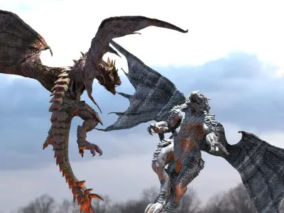 Demon Lava Dragon and Jungle Dragon 3D model