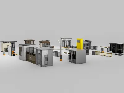 Security guard booth 2 3D model
