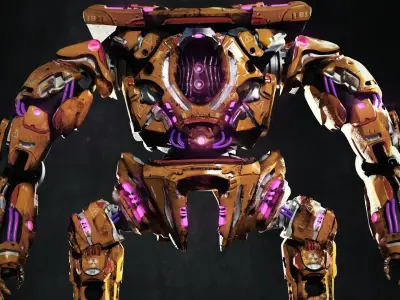 Military Mech Robot Photorealistic Low-poly 3D model