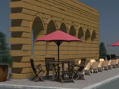 Outdoor cafe 2310 3D model