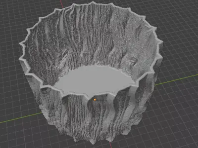 Organic Wood Texture Planter STL  Decorative Flower Pot  3D print model