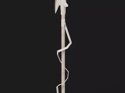 Ancient Fantasy Bone Halberd Low-poly 3D model