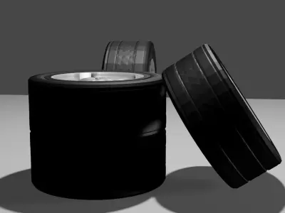 Car wheels 3D Free low-poly 3D model