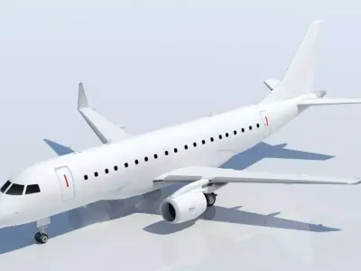 Embraer ERJ175 Long Range Low Poly Static Aircraft  Low-poly 3D model