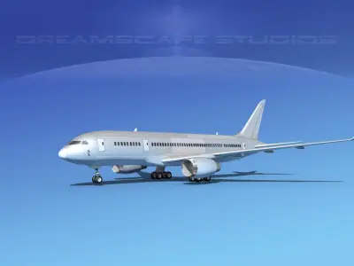 Boeing 787-8 Bare Metal 3D model