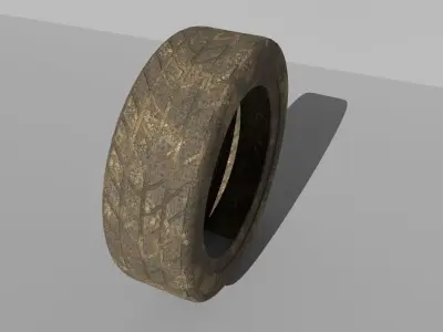 MUDDY TYRE Low-poly 3D model