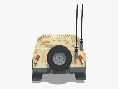 Voxel Military Humvee Low-poly 3D model