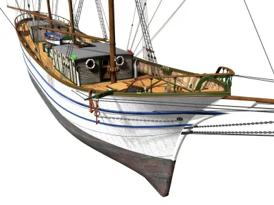 Brig - Barquetine Fidente 1920 3D model