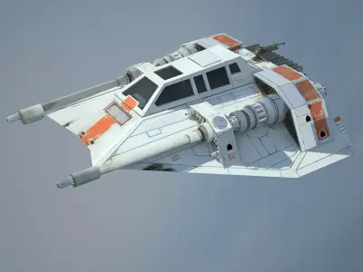 Game Ready Star Wars T-47 Airspeeder - Snowspeeder Low-poly 3D model