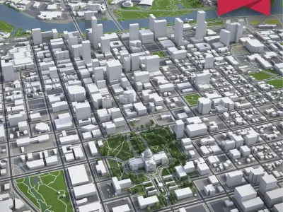 Austin - city and surroundings 3D model