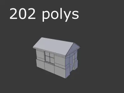low poly prison building 2 Low-poly 3D model
