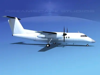 Dehaviland DHC-8 100 Unmarked 1 3D model