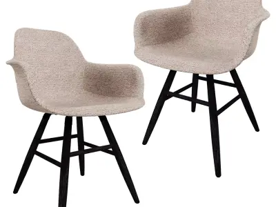 Contemporary Upholstered Dining Chair 3D Model Low-poly 3D model