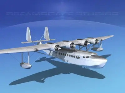 Sikorsky S-42 Bare Metal 3D model