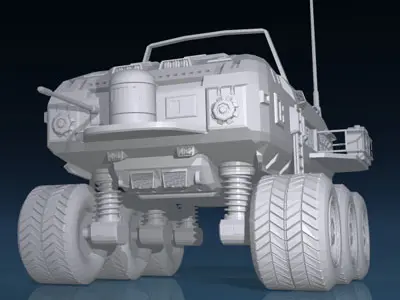 Desert rover with wheels 3D model