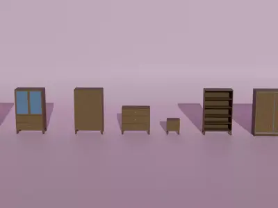 Low Poly Furniture Pack Free low-poly 3D model purchase