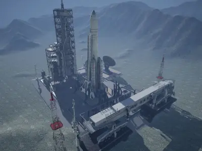 Chinese Rocket Launch  220 Assets Low-poly 3D model