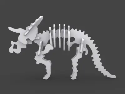 DINO-001 wooden dinosaur 3D model