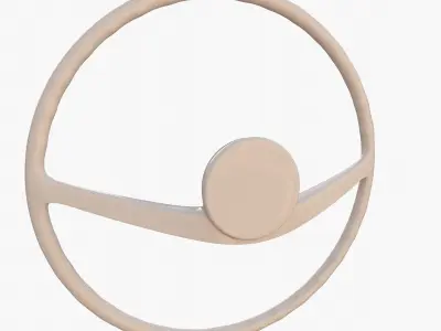Generic 60s Car Steering Wheel 3D model