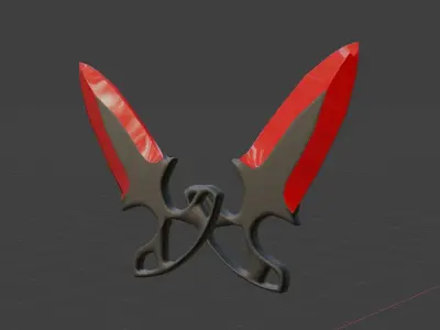 Bonded knives Free low-poly 3D model