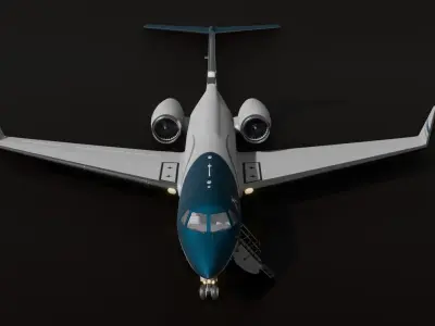 Gulfstream IV Private Jet Low-poly 3D model