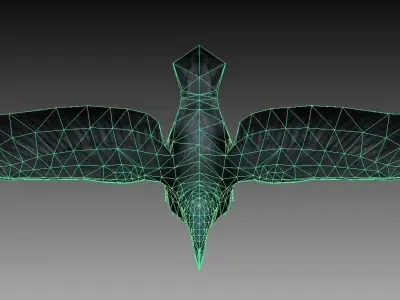 Crow Rigged and Animated Low-poly 3D model