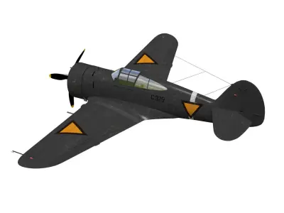 Curtiss Wright P 36 Hawk75 A7 3D model