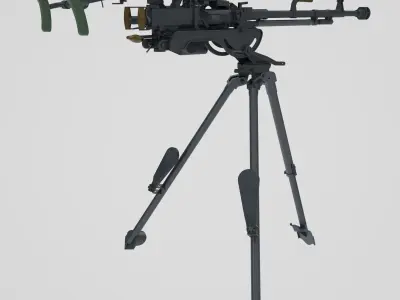 DSHK Machine Gun with inner part 3D model