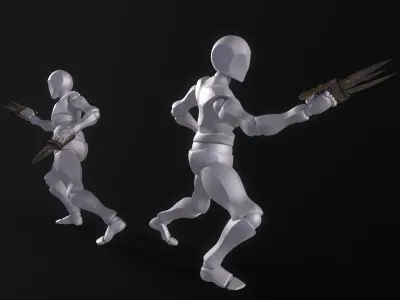 Scissor Katar - An Indian Push-Dagger Low-poly 3D model