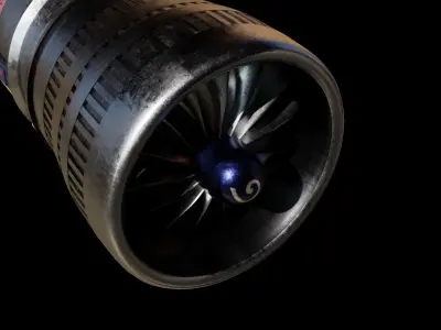 Turbine 3D model jet engine Low-poly 3D model