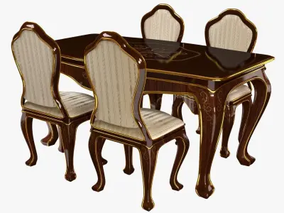 Classic Table And Chair 0001 Free 3D model